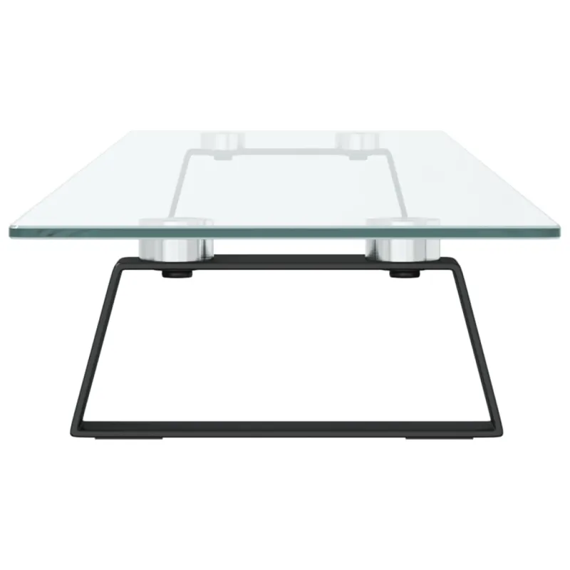 Monitoriaus stovas, juodas, 100x20x8cm, stiklas ir metalas