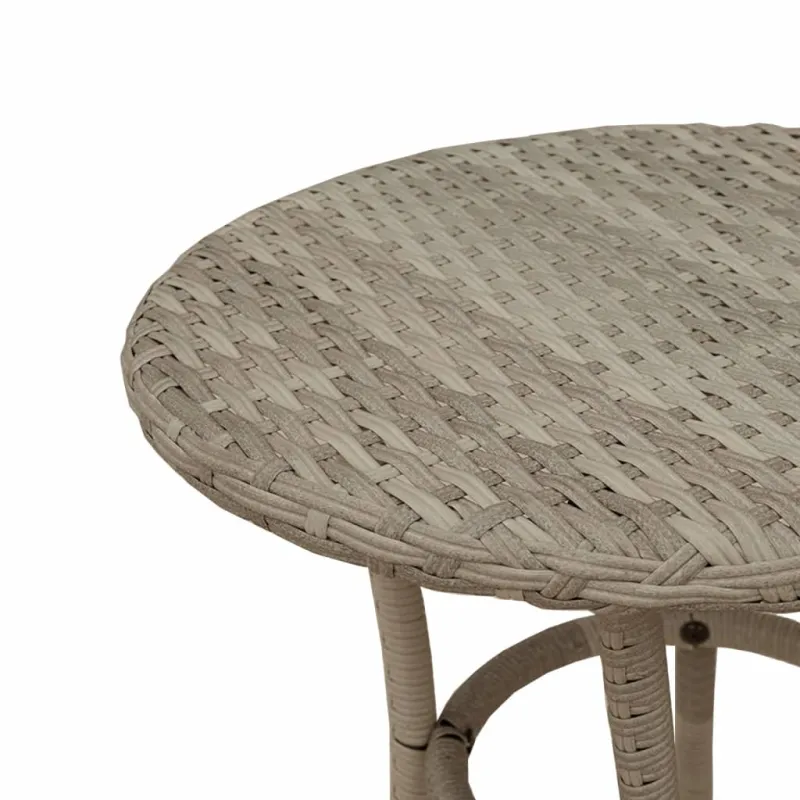Bistro-Setti pehmusteilla, 3-os osat, harmaa, polyrattaniâ