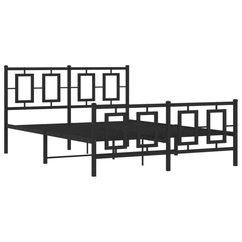 Lovos rėmas su galvūgaliu/kojūgaliu, juodas, 135x190cm, metalas