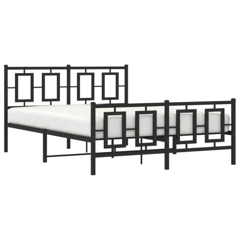 Lovos rėmas su galvūgaliu/kojūgaliu, juodas, 135x190cm, metalas