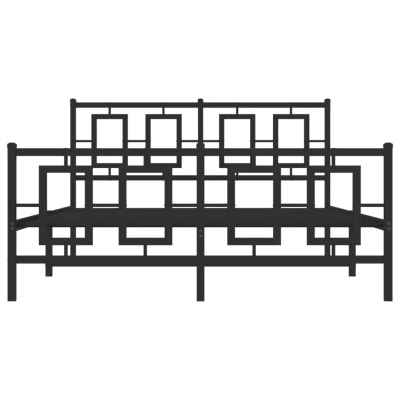 Lovos rėmas su galvūgaliu/kojūgaliu, juodas, 135x190cm, metalas