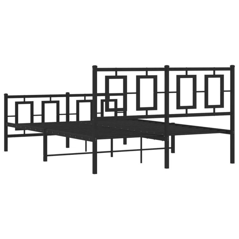 Lovos rėmas su galvūgaliu/kojūgaliu, juodas, 135x190cm, metalas