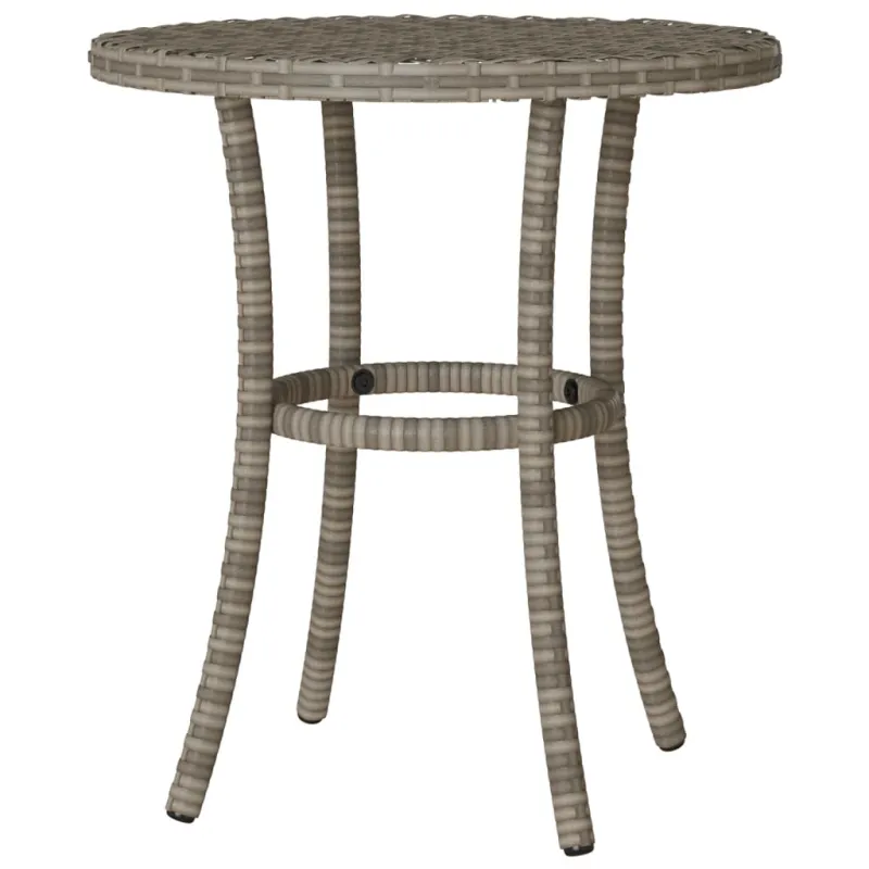 Bistro-Setti pehmusteilla, 3-os osat, harmaa, polyrattaniâ
