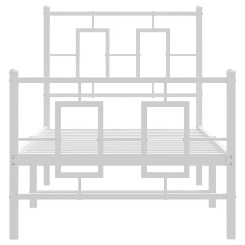 Lovos rėmas su galvūgaliu/kojūgaliu, baltas, 75x190cm, metalas