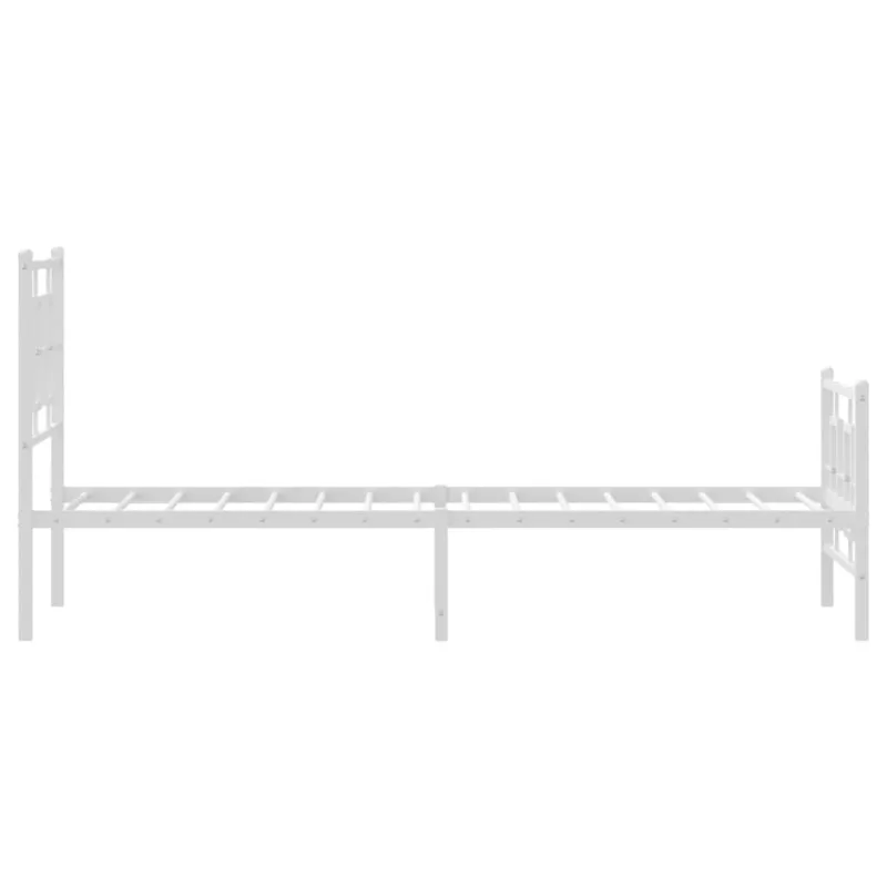 Lovos rėmas su galvūgaliu/kojūgaliu, baltas, 75x190cm, metalas