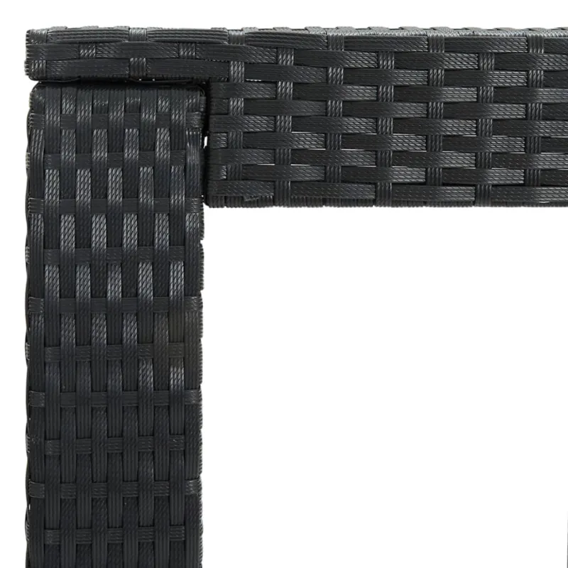Sodo baro staliukas, juodas, 60,5x60,5x110,5cm, poliratanas