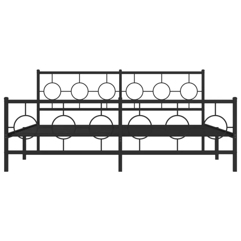 Lovos rėmas su galvūgaliu/kojūgaliu, juodas, 183x213cm, metalas