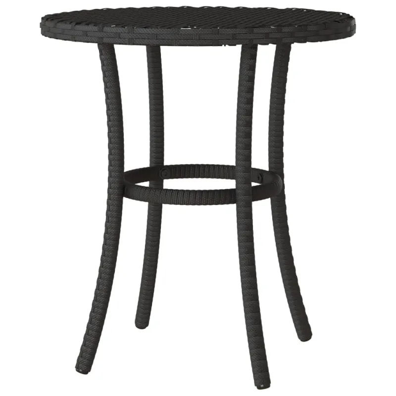 Bistro-Setti pehmusteilla, 3-os osat, musta, polyrattani
