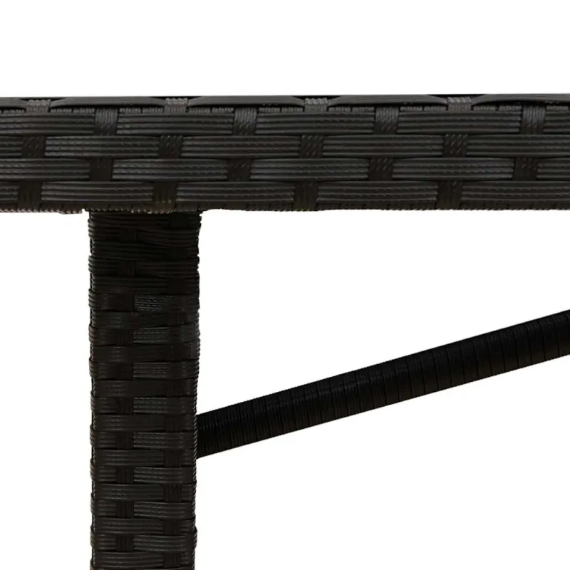 Tason lasipintaisella pinnalla, musta, 190x80x74cm, rattan