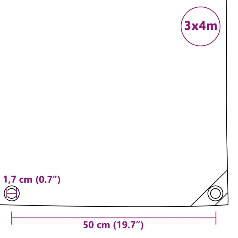 Tentas, pilkos spalvos, 3x4m, 650g/m²