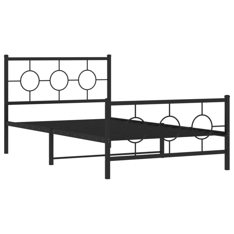 Lovos rėmas su galvūgaliu/kojūgaliu, juodas, 107x203cm, metalas