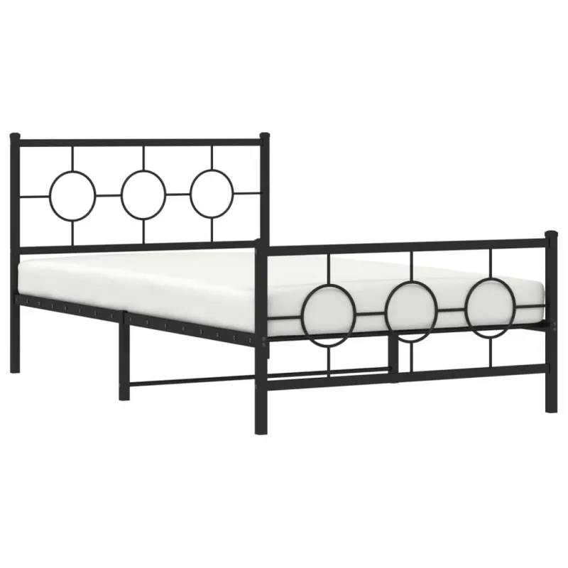 Lovos rėmas su galvūgaliu/kojūgaliu, juodas, 107x203cm, metalas