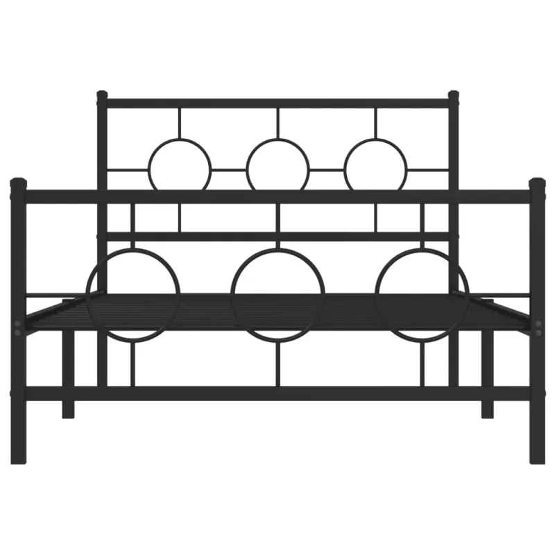 Lovos rėmas su galvūgaliu/kojūgaliu, juodas, 107x203cm, metalas