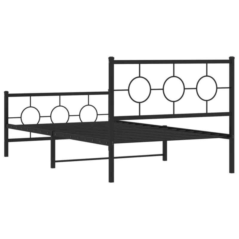 Lovos rėmas su galvūgaliu/kojūgaliu, juodas, 107x203cm, metalas