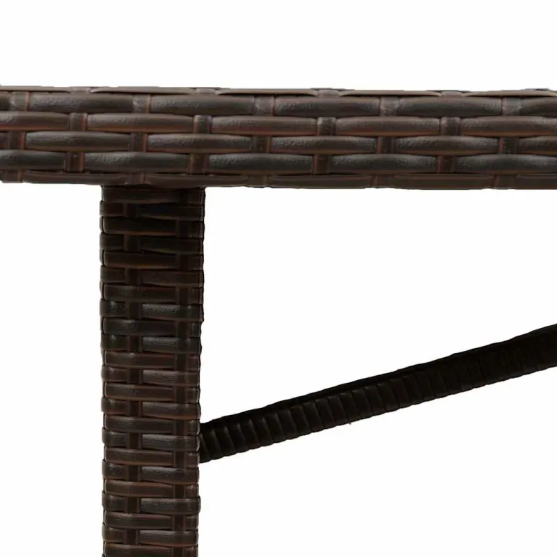 Lasipintainen ruokapöytä, ruskea, 190x80x74cm, polyratasta
