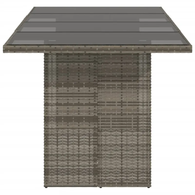 Pöytä lasipintaisella pinnalla, harmaa, 190x80x74cm, PE-rattaita