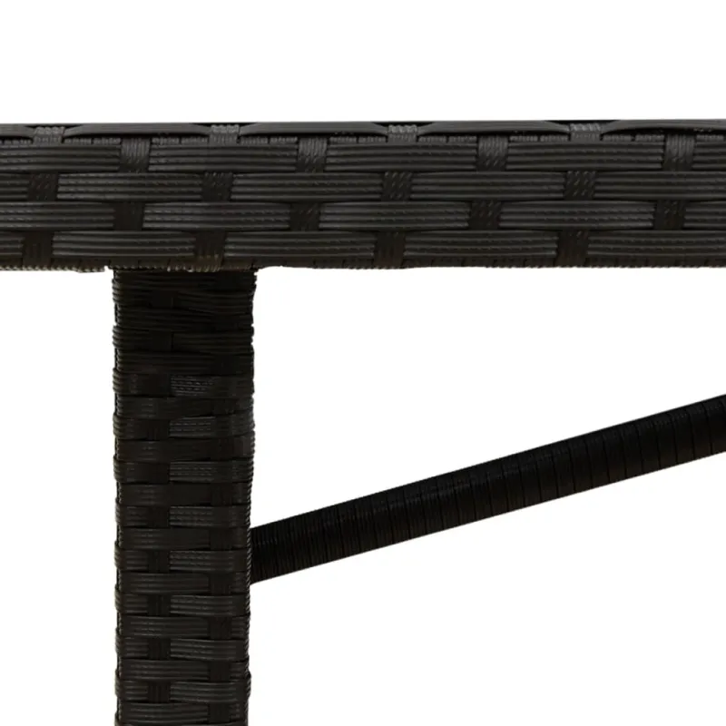 Akatsiapöytä, musta, 190x80x74cm, polyrattana pintaan