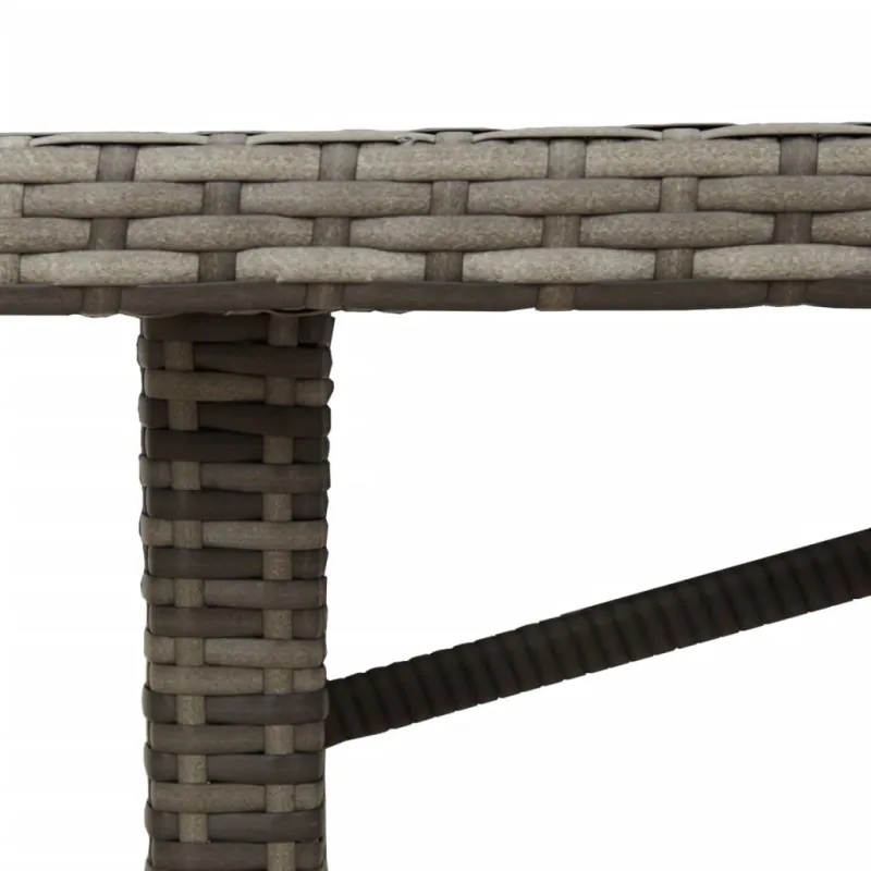 Akatsiapöytä, harmaa, 190x80x74cm, polyrattana pintakäsittelyllä