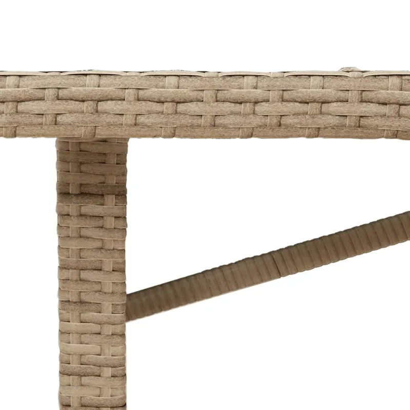 Akatsiapintainen pöytä, hiekanvärinen, 190x80x74cm, polyrattanaâ