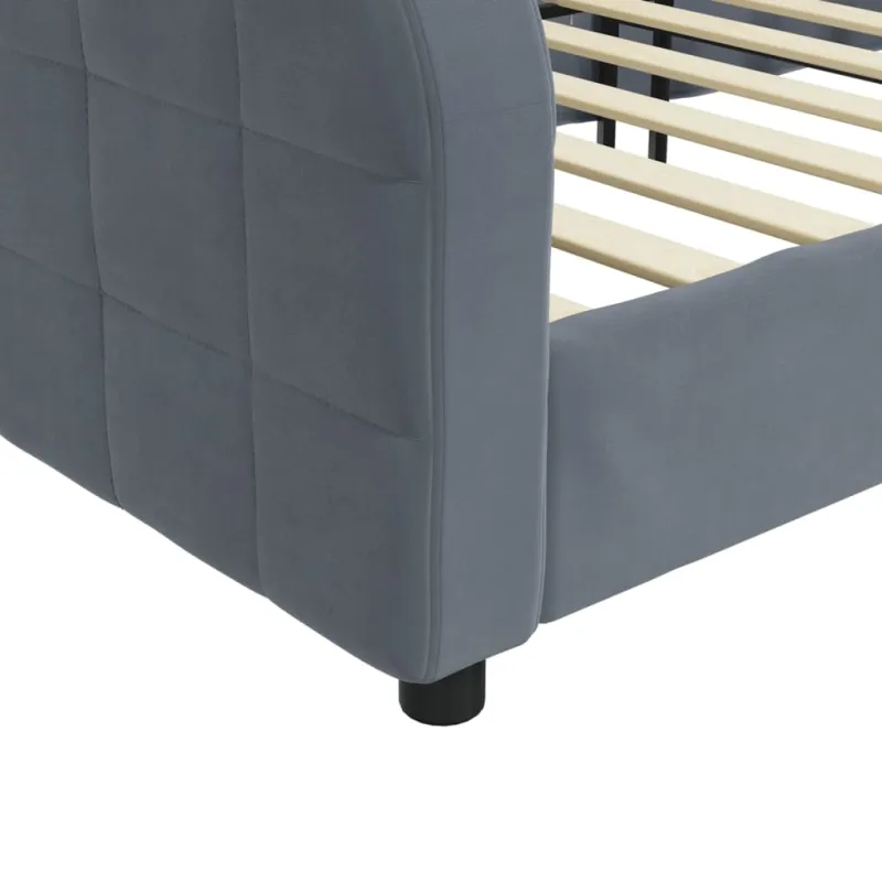 Sofa, tamsiai pilkos spalvos, 80x200cm, aksomas