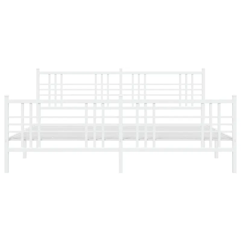 Lovos rėmas su galvūgaliu/kojūgaliu, baltas, 200x200cm, metalas