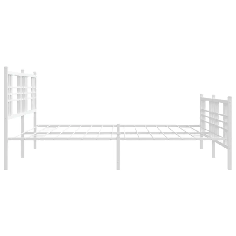 Lovos rėmas su galvūgaliu/kojūgaliu, baltas, 200x200cm, metalas