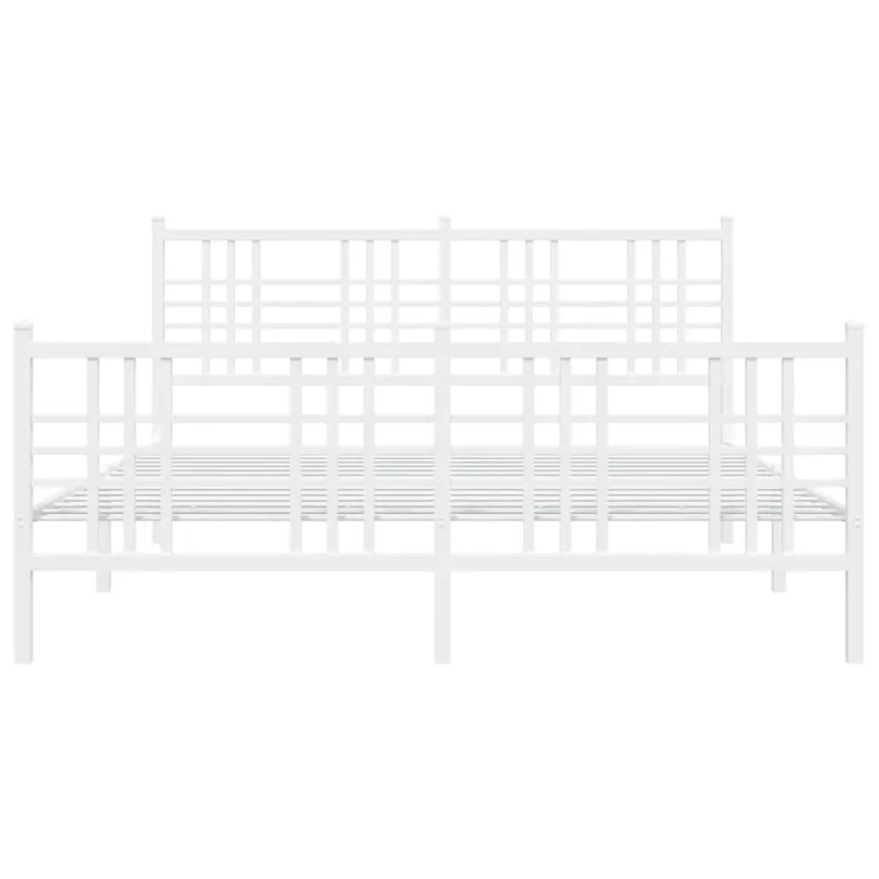 Lovos rėmas su galvūgaliu/kojūgaliu, baltas, 150x200cm, metalas