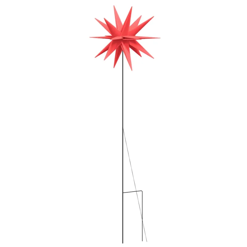 Kalėdiniai šviestuvai su smaigais/LED, 3vnt., raudoni, 35cm