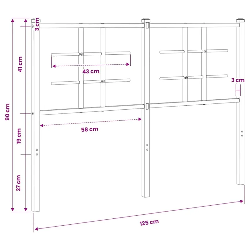 Metalinis pakaitinis galvūgalis, baltos spalvos, 120cm