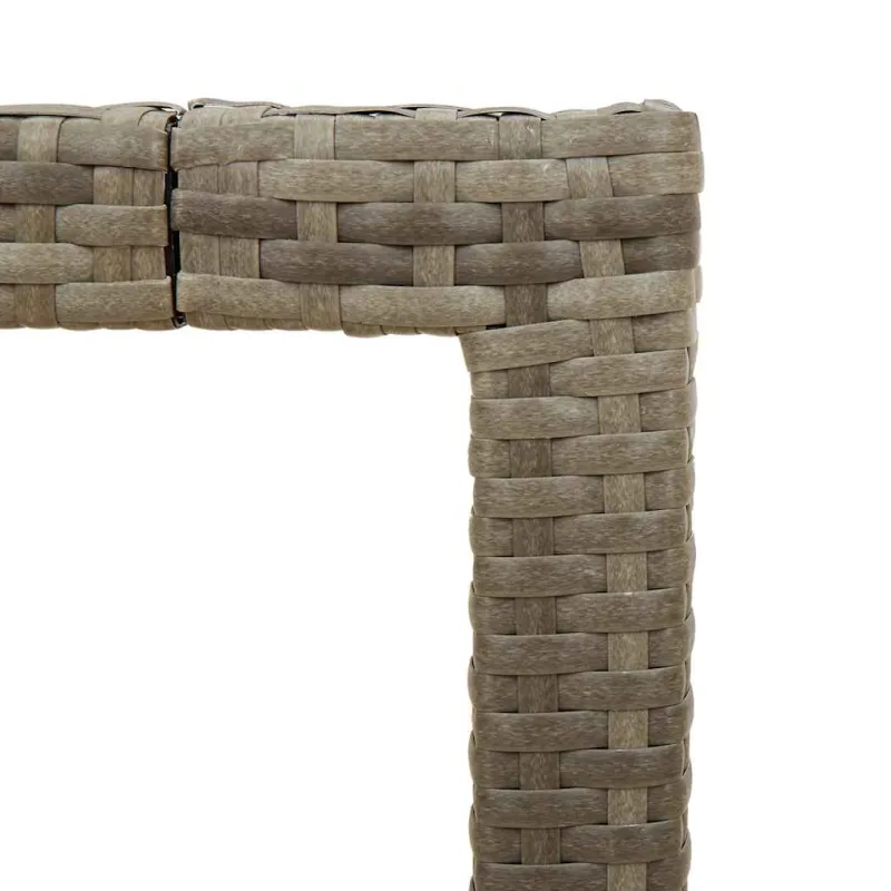 Lasipintainen pöytä, harmaa, 90x90x75cm, polyrattana