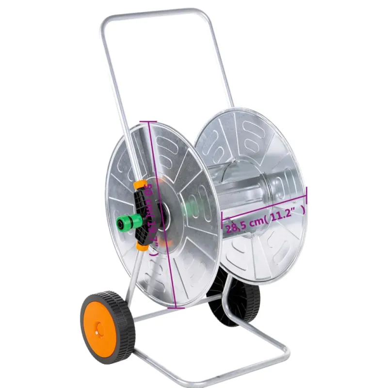 Žarnos ritės vežimėlis 110 m 1/2"/80 m 3/4" žarnai, plienas