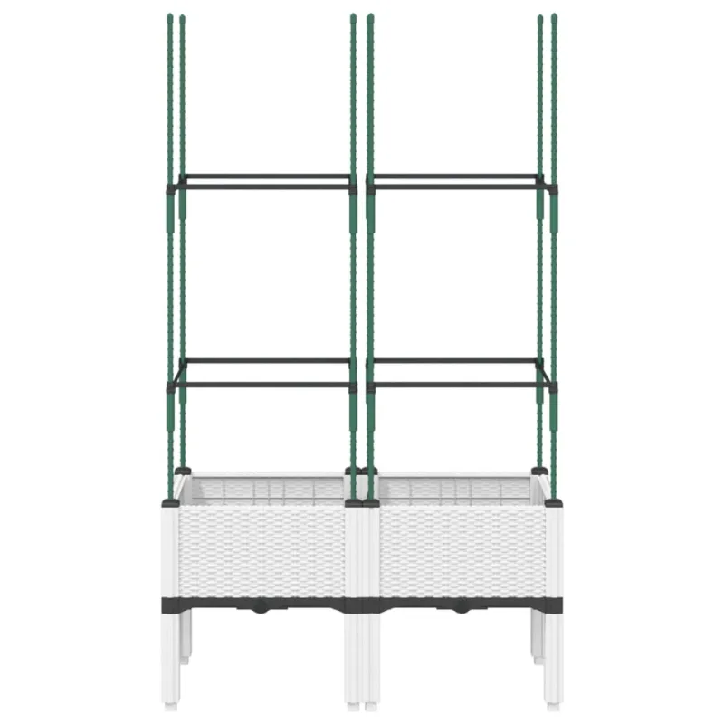 Sodo lovelis su treliažu, baltos spalvos, 80x40x142,5cm, PP