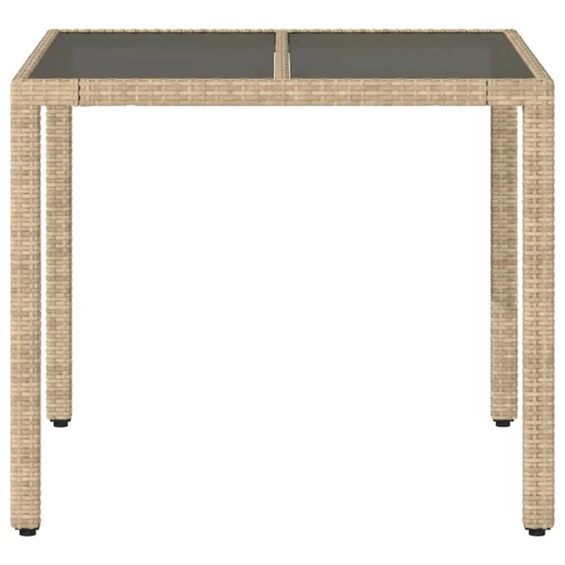 Pöytä lasipintaisella työpöytälevyllä, hiekka, 90x90x75cm, polyratasta