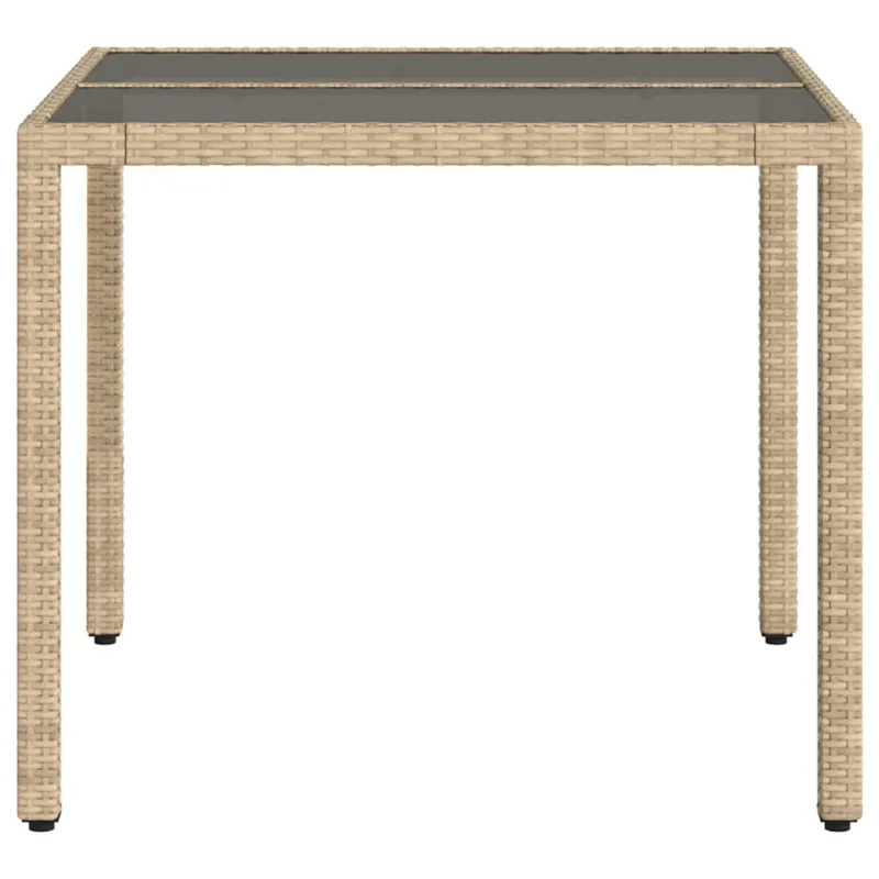 Pöytä lasipintaisella työpöytälevyllä, hiekka, 90x90x75cm, polyratasta