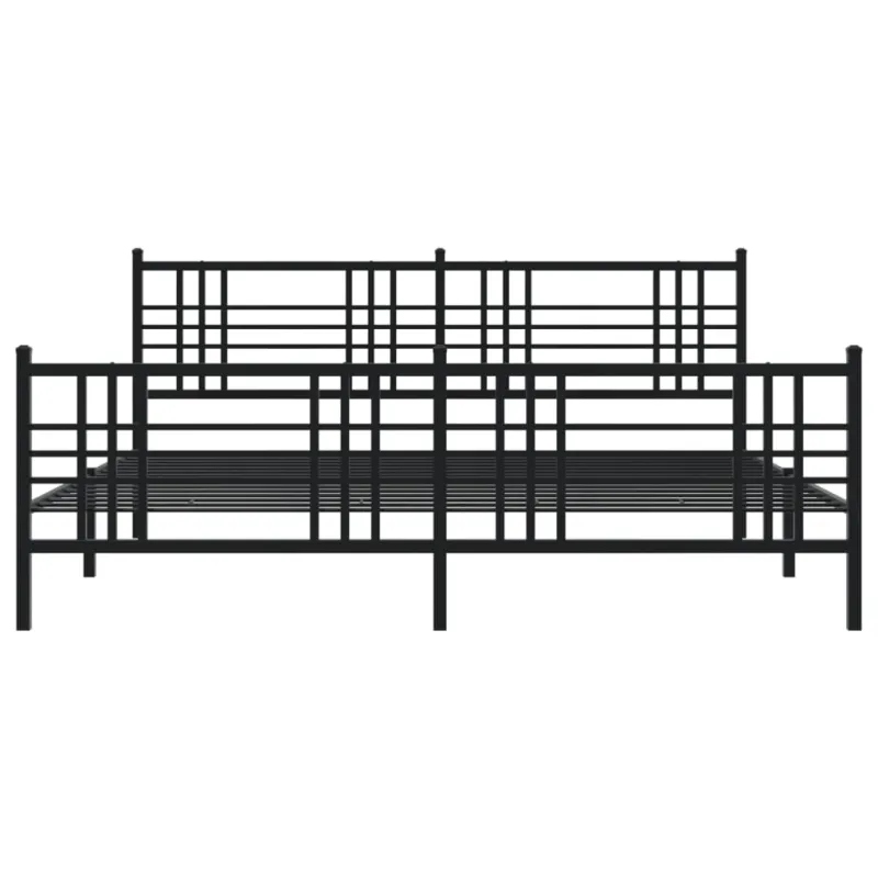 Lovos rėmas su galvūgaliu/kojūgaliu, juodas, 183x213cm, metalas