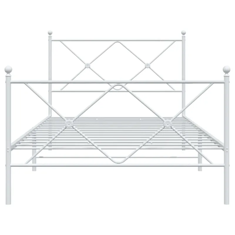 Lovos rėmas su galvūgaliu/kojūgaliu, baltas, 107x203cm, metalas