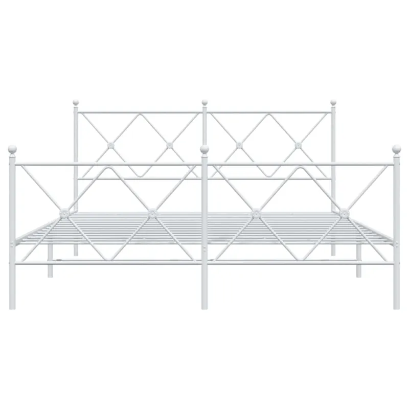 Lovos rėmas su galvūgaliu/kojūgaliu, baltas, 150x200cm, metalas