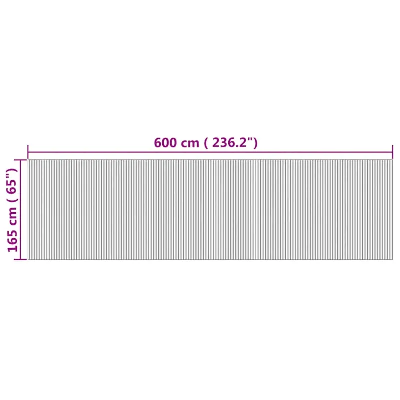Kambario pertvara, natūralios spalvos, plotis 600 cm, aukštis 165 cm, bambukas