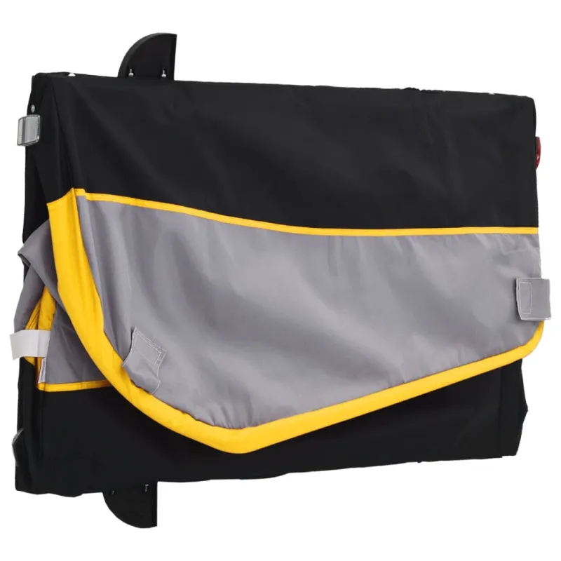 Dviračio priekaba, juodos ir geltonos spalvos, 30kg, geležis