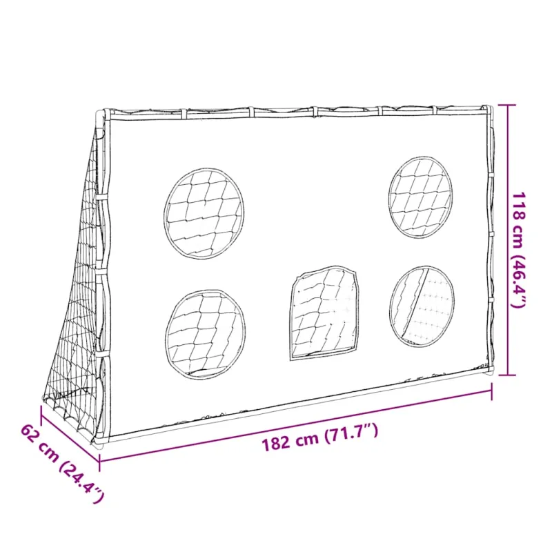 Vaikiški futbolo vartai su taikiniu ir kamuoliu, 182x62x118cm