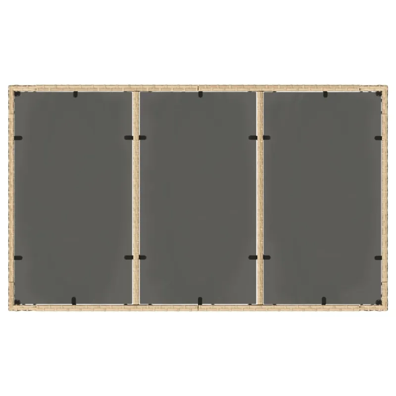 Lasipintainen pöytä, hiekka, 150x90x75cm, rattan