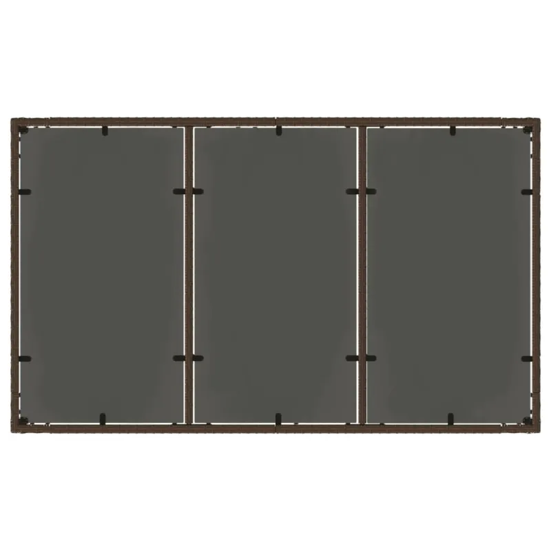 Lasipintainen ruokapöytä, ruskea, 150x90x75cm, rattan