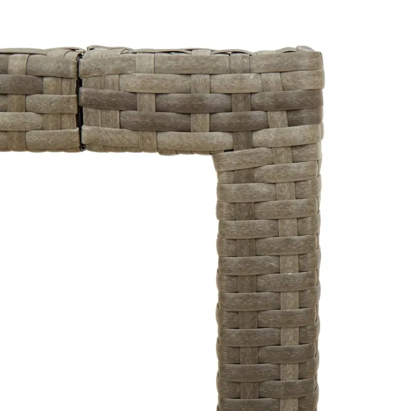Lasipintainen pöytä, harmaa, 190x90x75 cm, polyrattana
