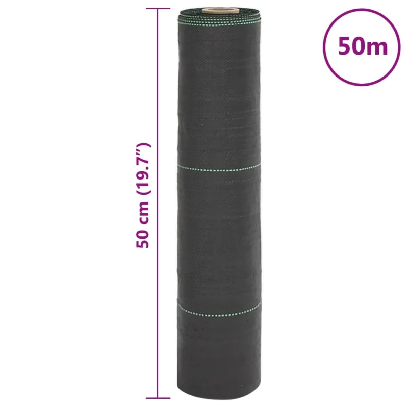 Membrana nuo piktžolių, juodos spalvos, 0,5x50m, PP