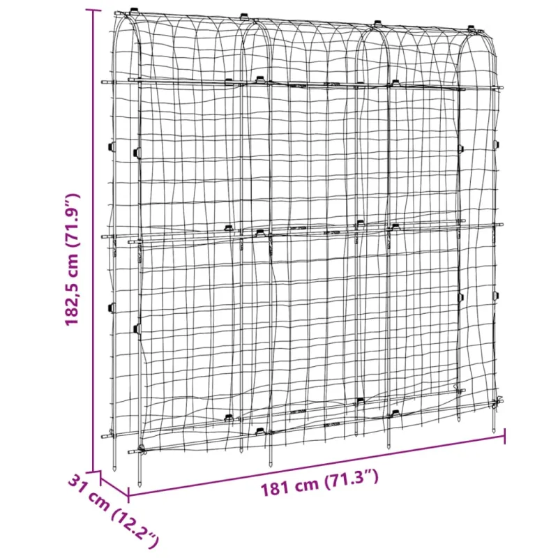 Sodo grotelės vijokliniams augalams, 181x31x182,5cm, plienas