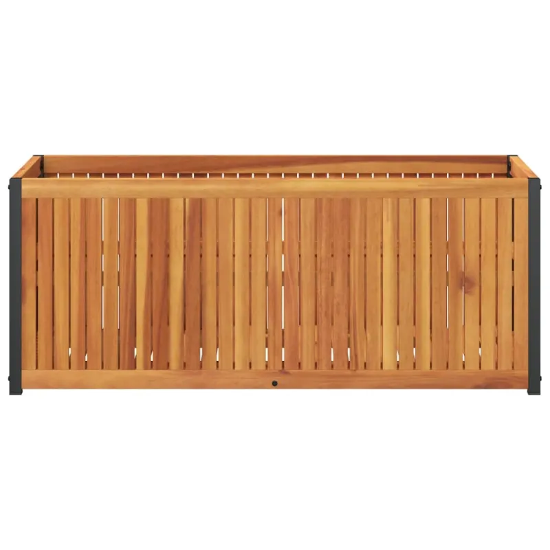 Sodo lovelis, 110x45x44cm, akacijos medienos masyvas ir plienas