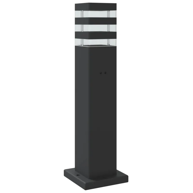 Lauko šviestuvas su jutikliu, juodas, 50cm, aliuminis