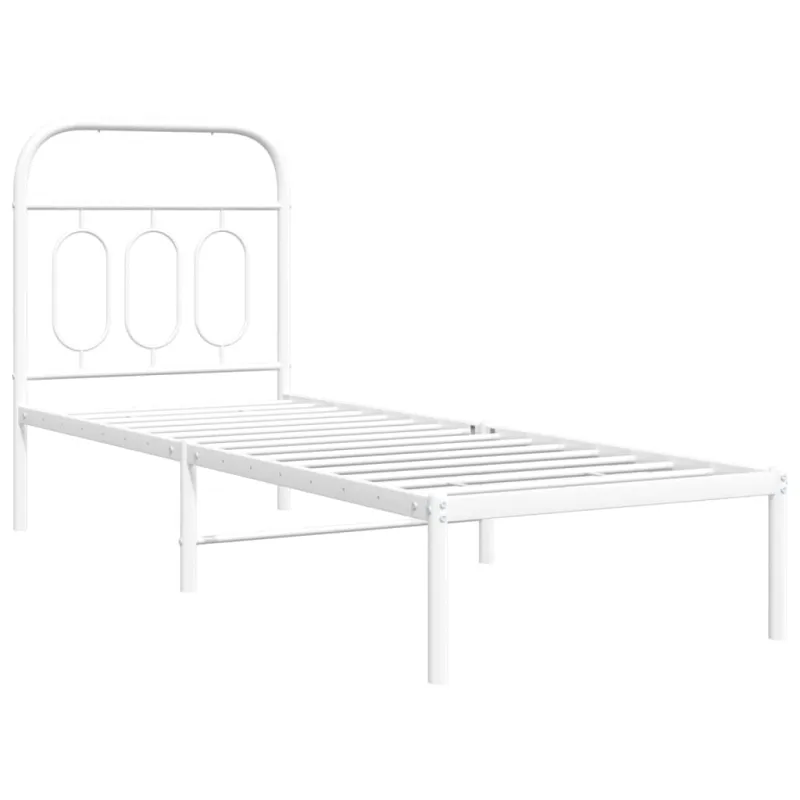 Lovos rėmas be čiužinio, baltas, 75x190cm, metalas