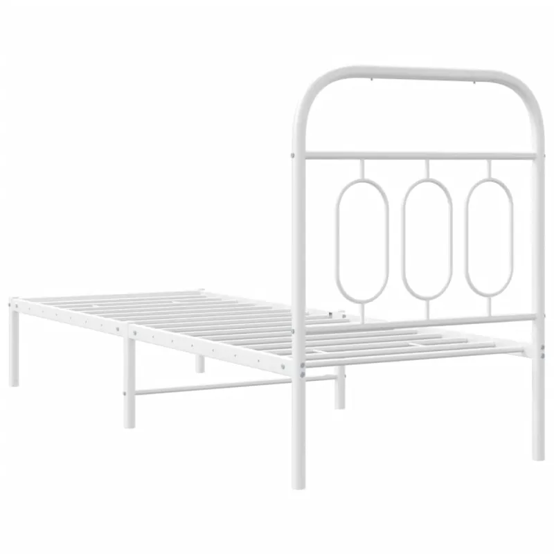 Lovos rėmas be čiužinio, baltas, 75x190cm, metalas
