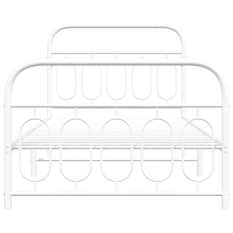 Lovos rėmas su galvūgaliu/kojūgaliu, baltas, 107x203cm, metalas